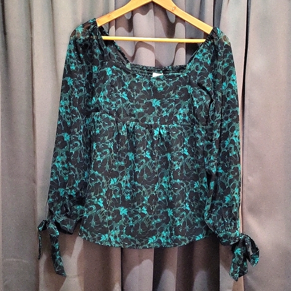 INGRED & ISABEL MATERNITY BLACK AND GREEN BLOUSE. MULTI SIZES/ NWT - Picture 1 of 6